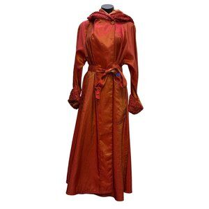 Mycra Pac Designer Reversible Hooded Long Coat With Matching Bag S